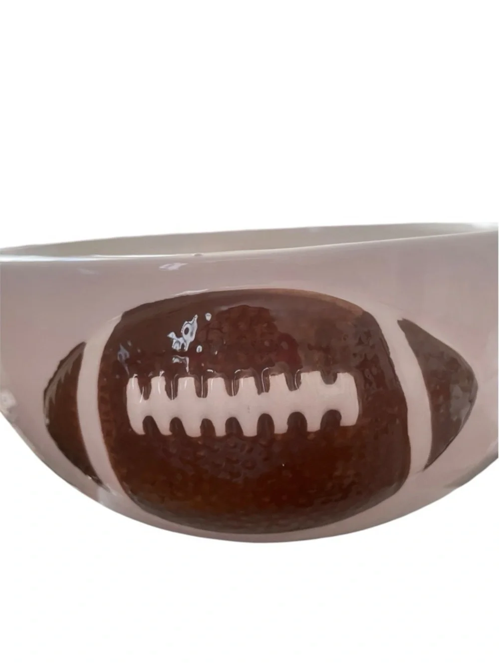 Dwell Studio Ceramic Game Day Football Snack Bowl - 8.5” - New